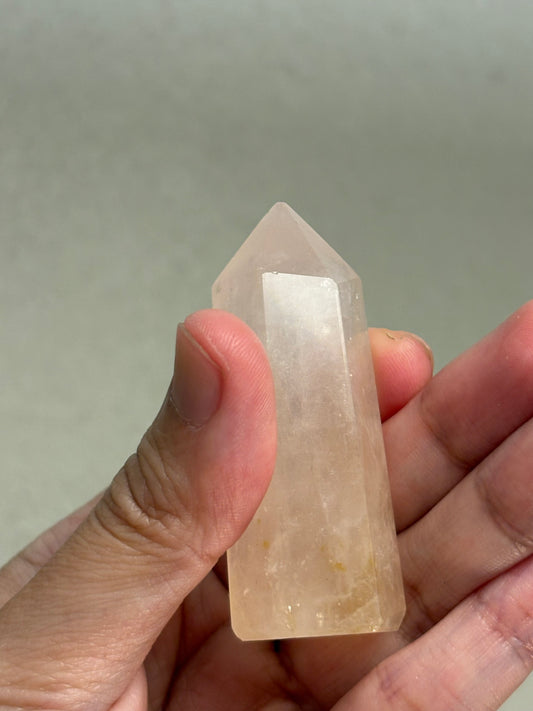 ROSE QUARTZ PINK TOWER POINT CRYSTAL STONE