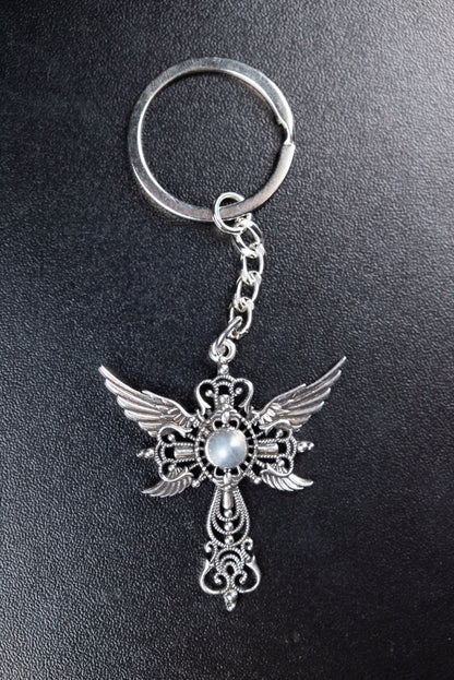 ANGEL WINGS WITH LABRADORITE KEYCHAIN