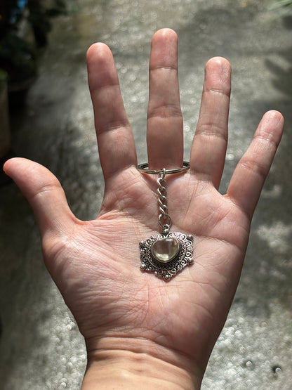 HEART WITH CITRINE KEYCHAIN