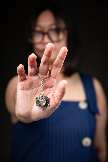 HEART WITH CITRINE KEYCHAIN