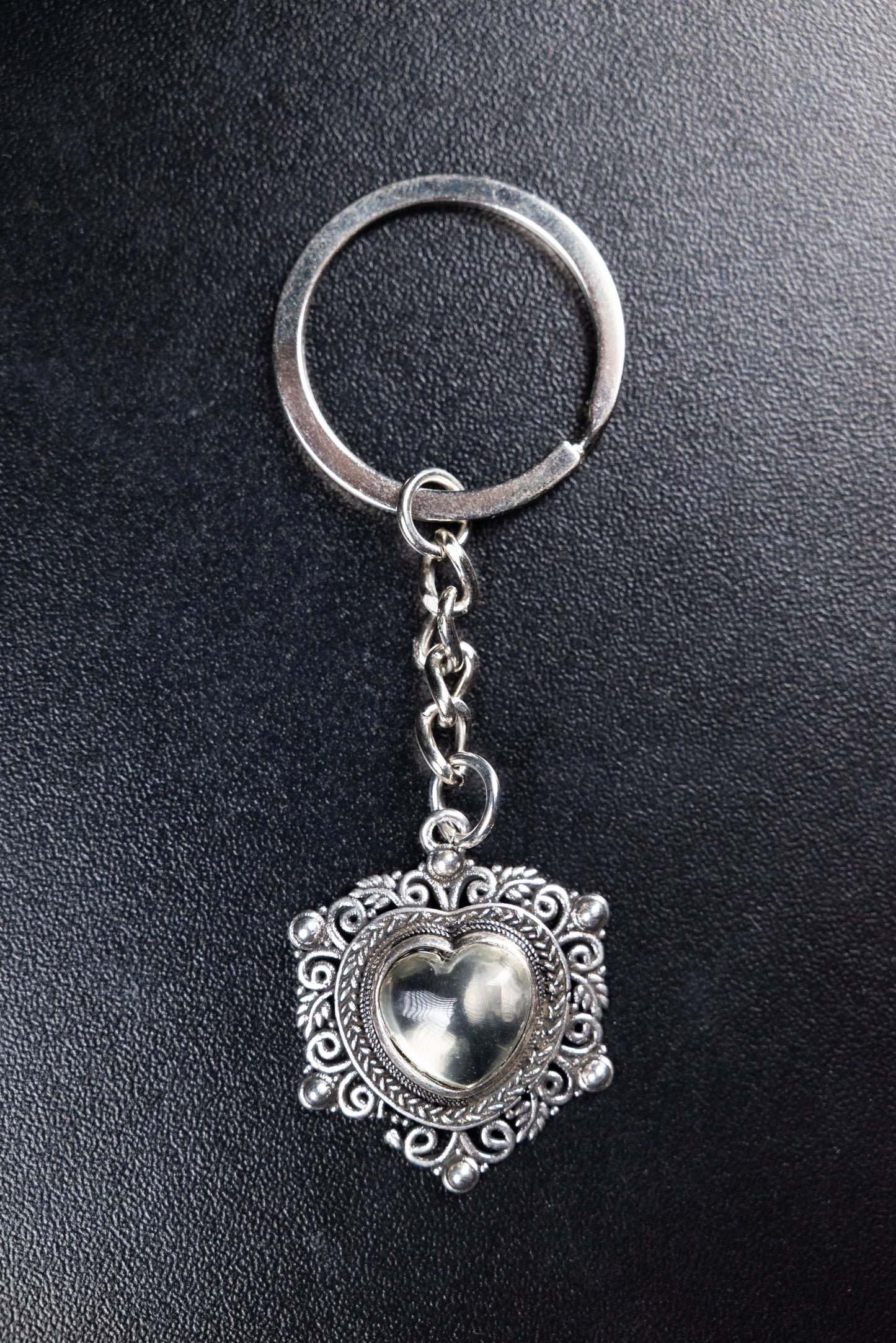 HEART WITH CITRINE KEYCHAIN