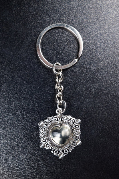 HEART WITH CITRINE KEYCHAIN