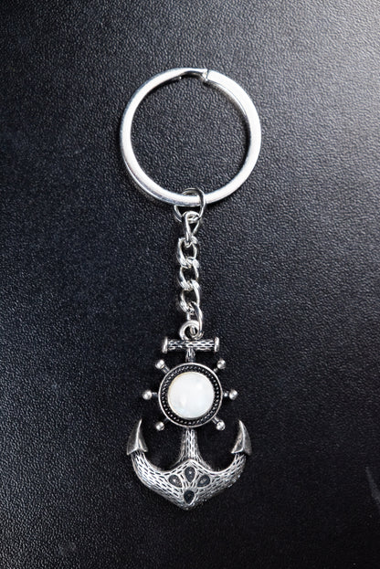 ANCHOR KEYCHAIN WITH MOONSTONE