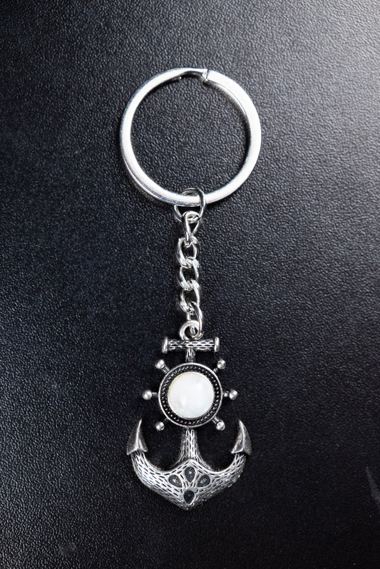 ANCHOR KEYCHAIN WITH MOONSTONE