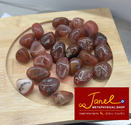 CARNELIAN RED TUMBLED STONE