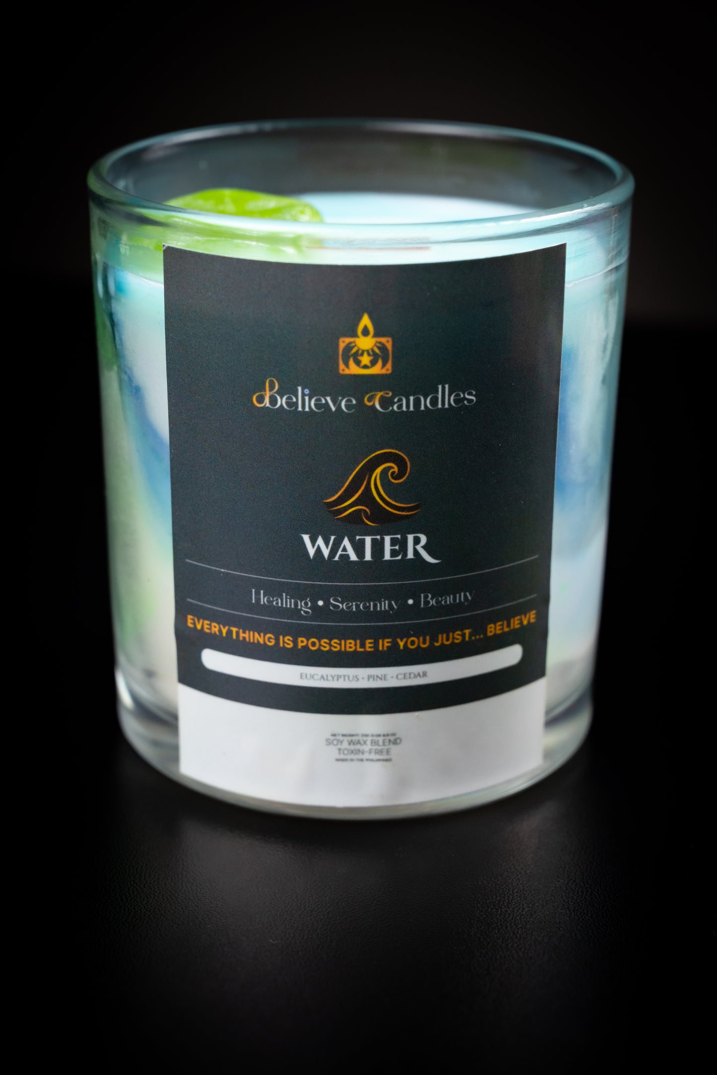 WATER Believe Candles By Janel (SOLID SCENTED CANDLE)